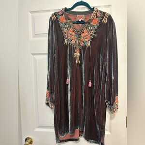 Johnny Was velvet embroidered dress! This one is magical!